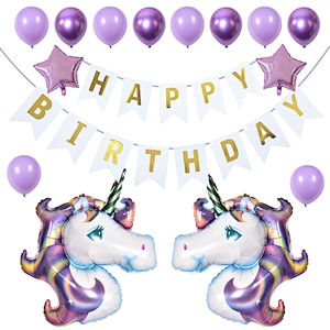 Cartoon Unicorn Head Foil Mylar Helium Balloons Hot Sell Mini Medium New Design Large Size for Kids Girls Birthday
