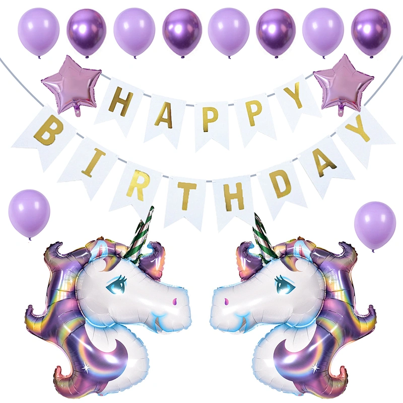 Cartoon Unicorn Head Foil Mylar Helium Balloons Hot Sell Mini Medium New Design Large Size for Kids Girls Birthday