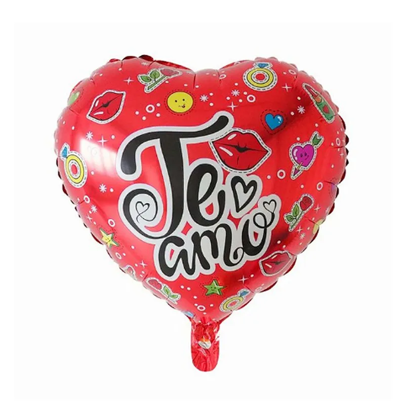 18inch Spanish TE AMO Foil Balloons Mother's Day Heart Helium Globos Wedding Decor Valentines Day Supplies Gift Baloes