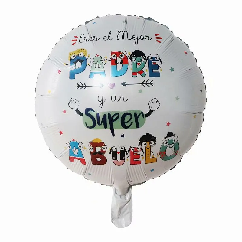 Wholesale 18inch Spanish Happy Father's Day Helium Globos Feliz Dia Super Papa helium Balloons father mother Party Decoration