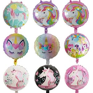 18inch Unicorn with Flowers Aluminum Foil Balloons Birthday Party Decoration Baby Shower Wedding Balloons Kids Toys Gifts