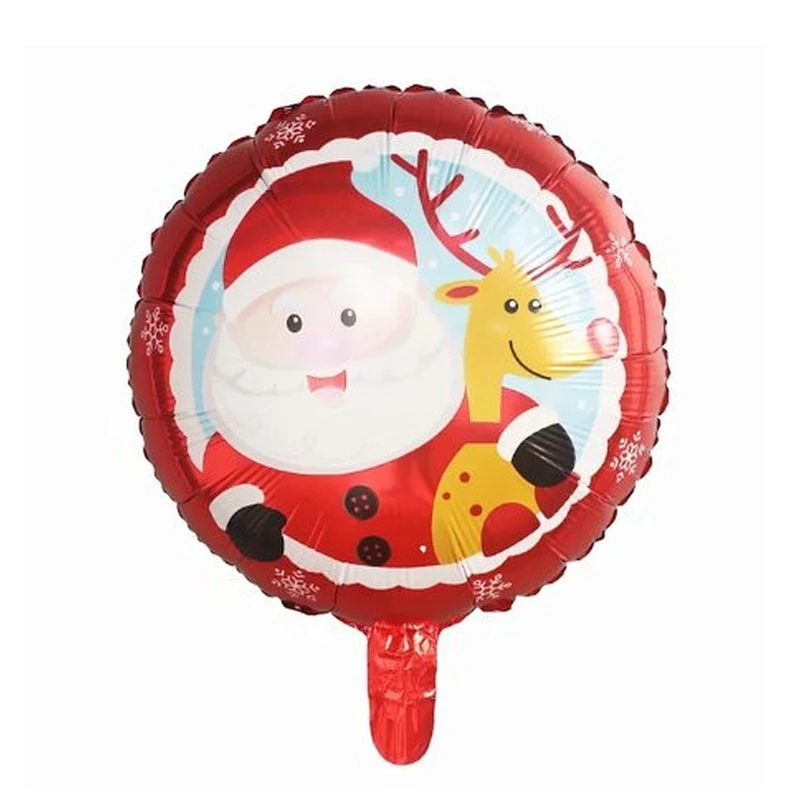 18 inch round christmas decoration helium balloon inflatable merry christmas aluminum foil balloon party supplies