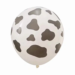 Baby Birthday Party Cute Animal Decoration Balloon Cow Head 18 Inch Star 30 Inch Number Balloon Set