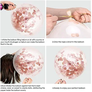 50 pack 12 inch Rose Gold Confetti Latex Balloons Bouquet Birthday Balloons Party Wedding Bridal Shower Decorations
