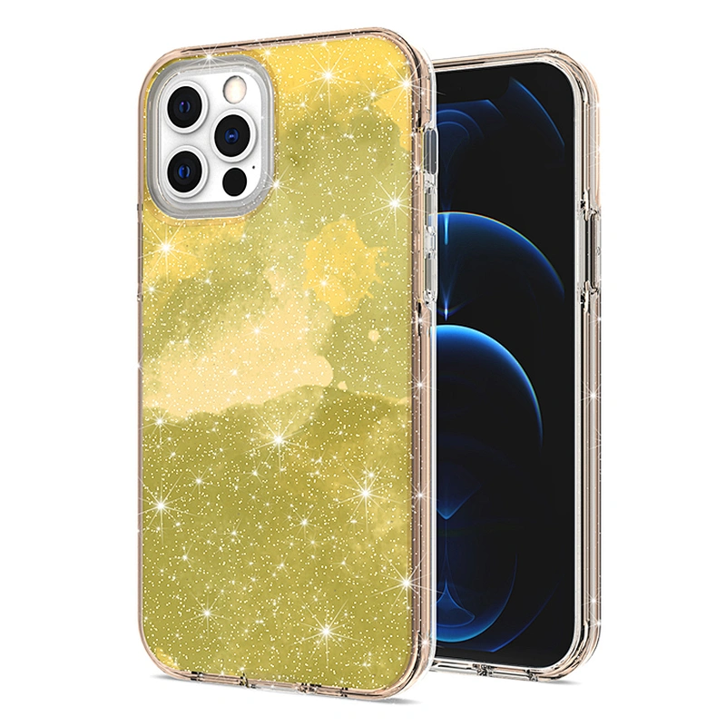Luxury high relief custom printing glitter cell mobile phone cover case for IPhone 13 Pro Max 12S