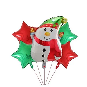 5pcs Merry Christmas Foil Balloons Set Santa Claus Snowman Tree Stockings Bells Helium Globos New Year Xmas Party Decorations