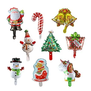 Hot sale mini Christmas decoration cartoon foil balloon Santa Claus Christmas tree socks children toy balloons