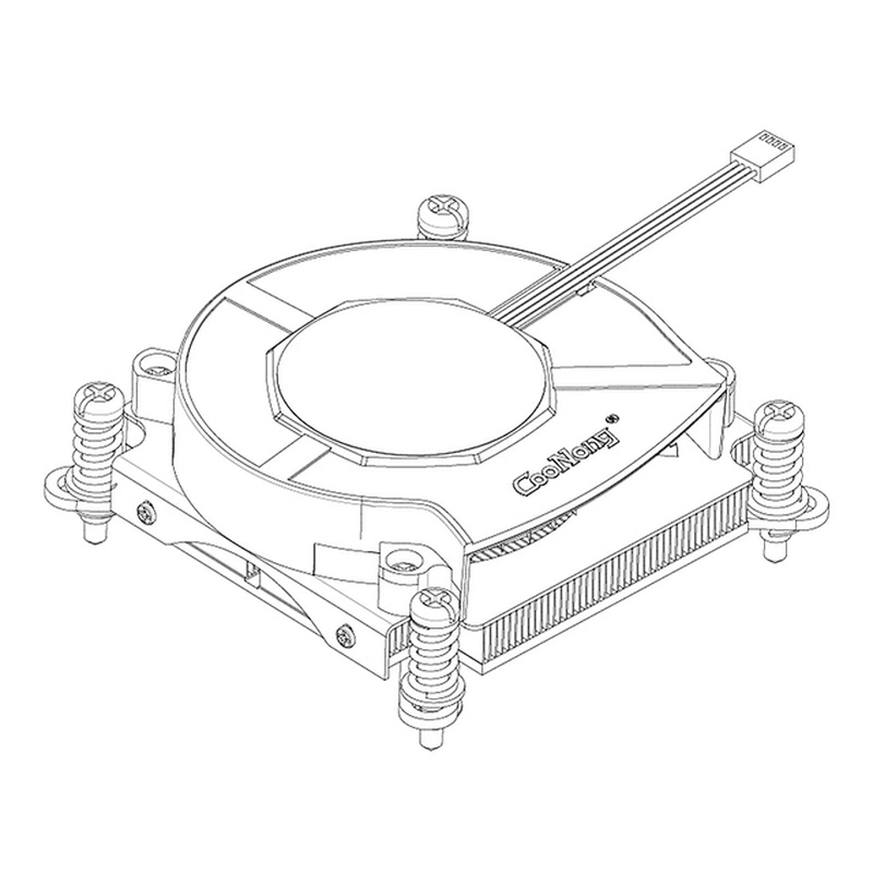 Top selling Intel 1U LGA1155 processor copper skiving standard heat sink with blow fan