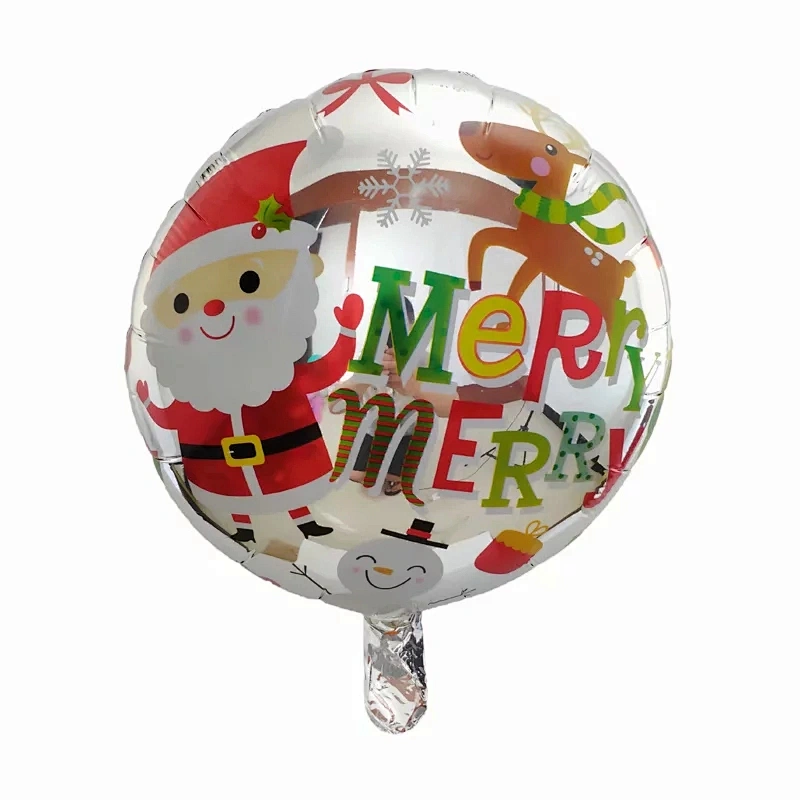 18 Inch Christmas Balloons Round Aluminum Foil balloons Holiday Party Decoration Balloons Wholesale