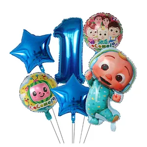 Cartoon Cocomelon Foil Helium Balloons 30inch Blue Number for Baby Shower Birthday Party Decoration Kids Toys Balloons Supplies