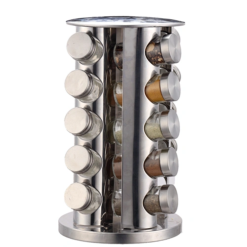 Rotatable Stainless Steel Spice Rack Holder