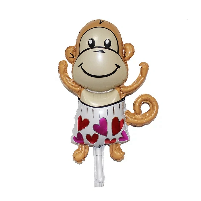 wholesale mini size animal  foil balloons for  Birthday Party Decorations Kids inflate Zebra cow lion tiger monkey foil balloons
