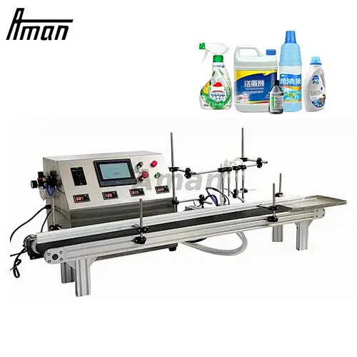 Electric Automatic 4 Nozzles Soy Sauce Soya Milk Juice Water Beverage  Small Bottle Filling Machine