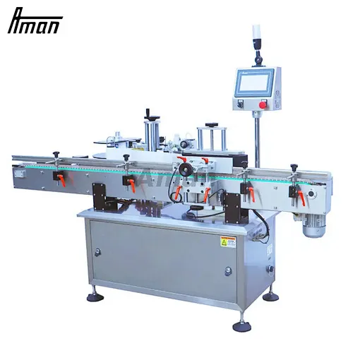 Automatic Plastic Square Flat Pet Bottle Jar Can Barcode Packaging Clear Sticker Date Printing Labeling Machine for Barrel