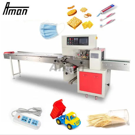 Small Flow Wrap Machine Horizontal Pillow Roll Pack Bag Packaging Machine