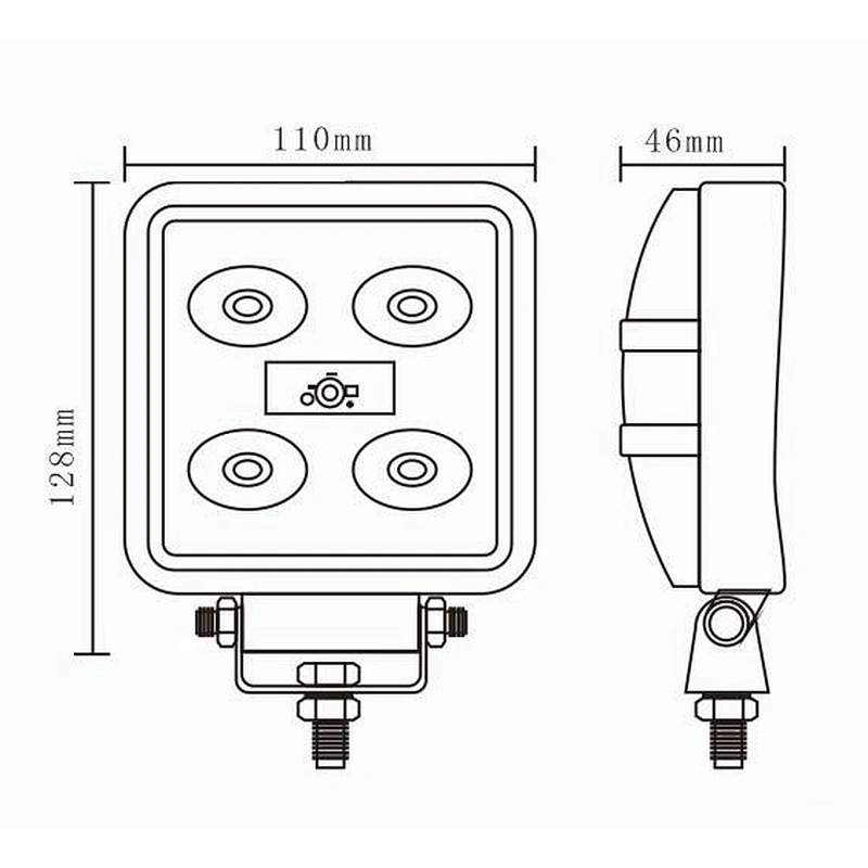 Square Tractor LED Work Light 15W 4Inch
