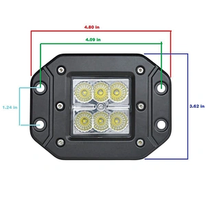 Square Tractor LED Work Light 18W 3 Inch