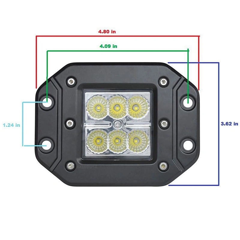 Square Tractor LED Work Light 18W 3 Inch