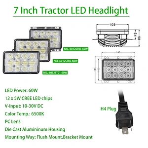 Agricultural Tractor LED Working Light 60W 6.5 inch