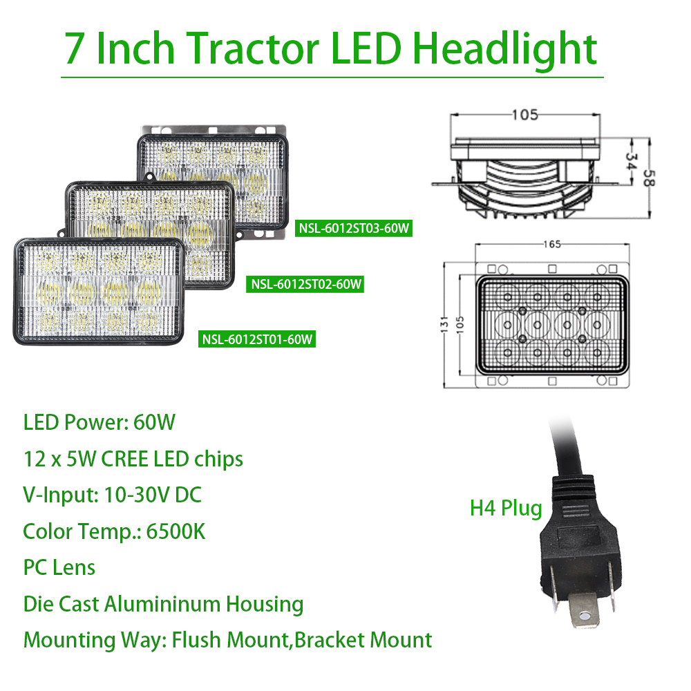 Agricultural Tractor LED Working HeadLight