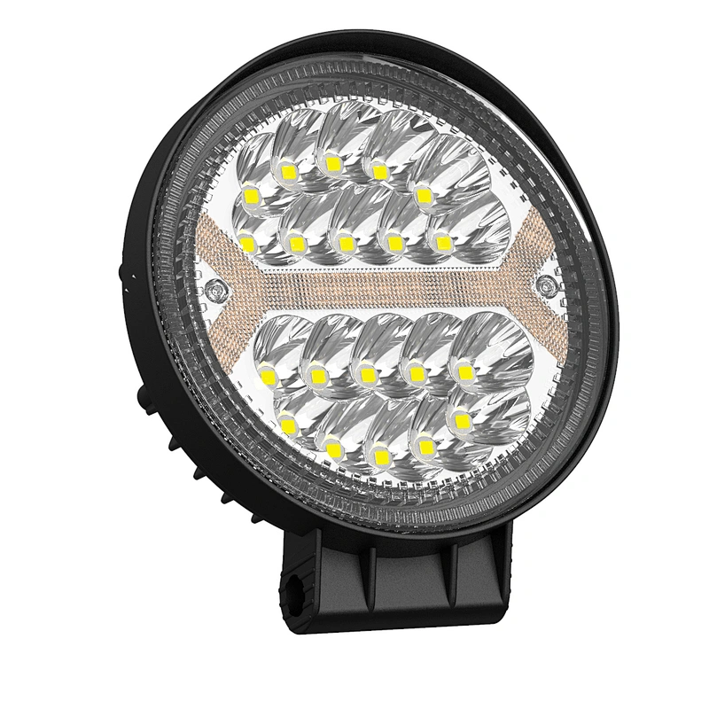 138w Round trucks work lamp amber + white 4 inch strobe led work light with DRL flash light 12V 24V ramp a led 4x4