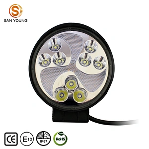 New design Trucks Round LED working light amber + white strobe light  for 4 inch trucks tractors work lamp