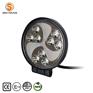New design Trucks Round LED working light amber + white strobe light  for 4 inch trucks tractors work lamp