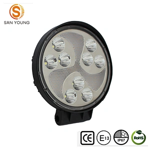New design Trucks Round LED working light amber + white strobe light  for 4 inch trucks tractors work lamp