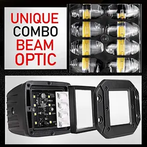 4 inch square 24W car working light 12V 24V truck side light LED work lamp forklift off-road spotlights vehicle modification Universal