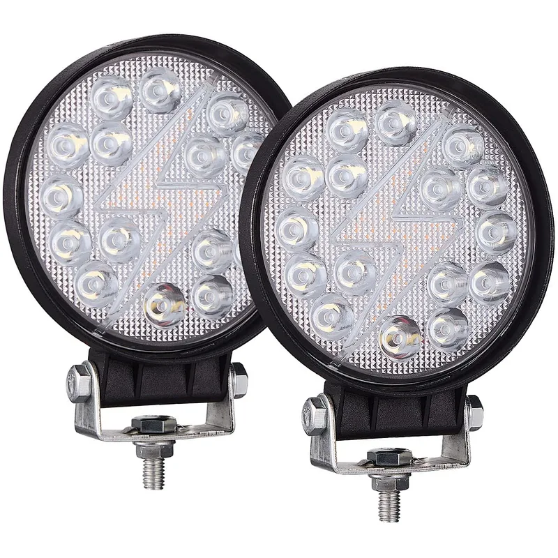 4 Inch LED Fog Lights for Trucks 10-80V Round Dual Color Light Waterproof LED Work Light Off-Road Lights for Truck ATV UTV SUV
