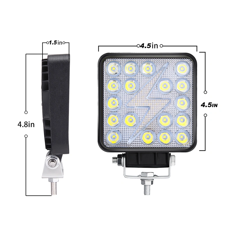 4 inch New LED led fog driving lights LED spots lights square for trucks tractors work light flash lamp 144W 12V 24V