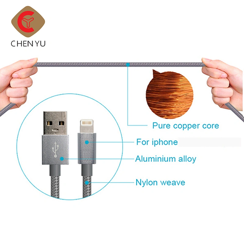 Best Seller 1M Fast Charging Fabric Nylon Braided USB Data Cable For Iphone Charger
