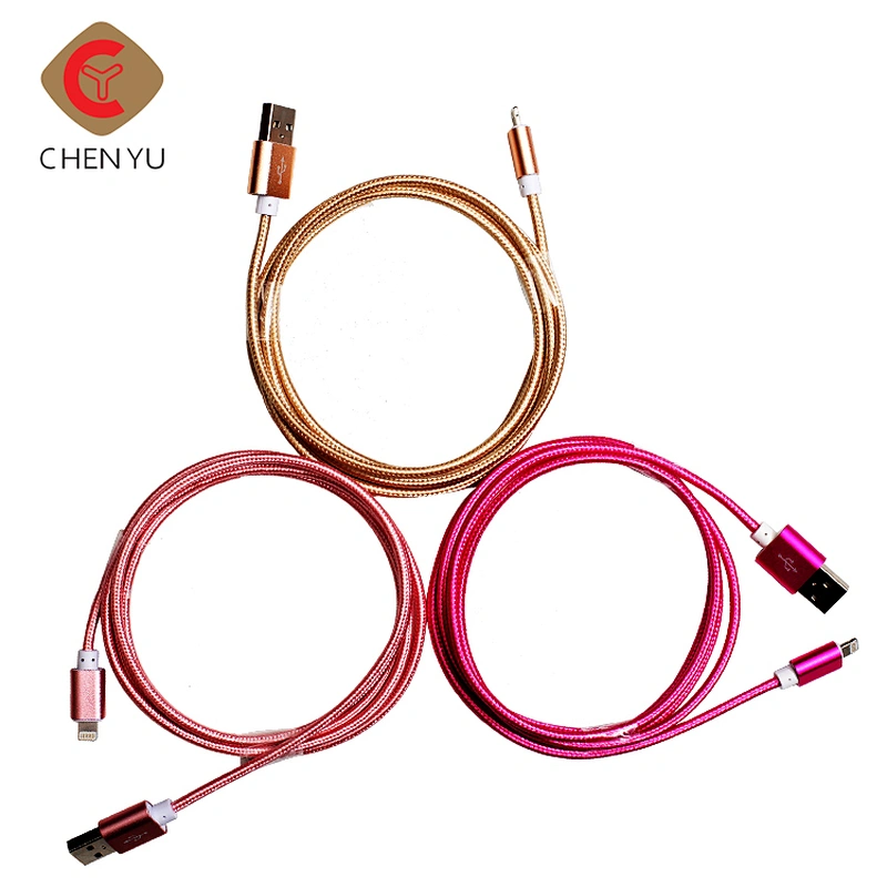 Best Seller 1M Fast Charging Fabric Nylon Braided USB Data Cable For Iphone Charger