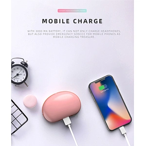 2020 new travel-friendly 3000mAh earbud case cute premium earbuds with power bank