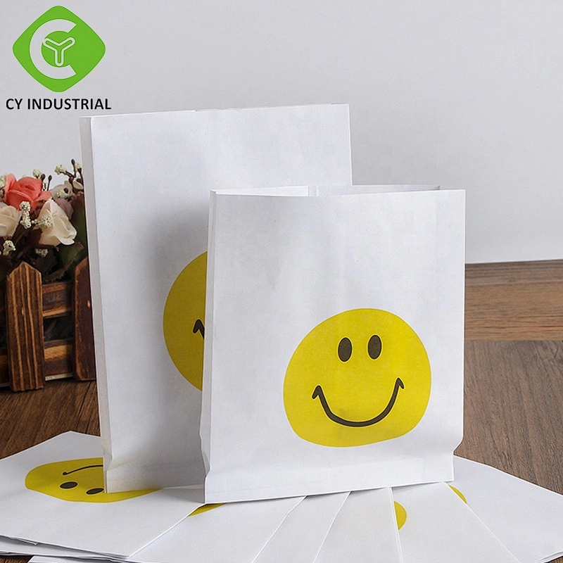 Food Grade Burger Wrapping Kraft Paper Bag , Greaseproof Paper Bag