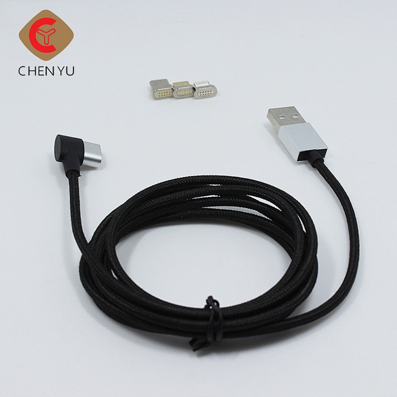 Newest product L-type 90 degrees multi universal 3-in-1 type c charging magnetic usb data cable