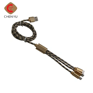 Competitive price nylon braided 3 in 1 fast charging data usb cable
