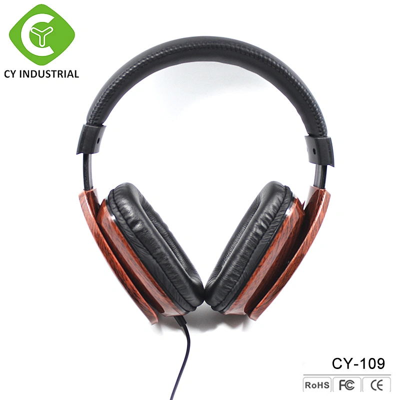 Great Value Wired HiFi Stereo Over-ear headphones , Comfortable Leather wooden headphones