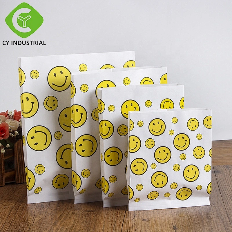Food Grade Burger Wrapping Kraft Paper Bag , Greaseproof Paper Bag