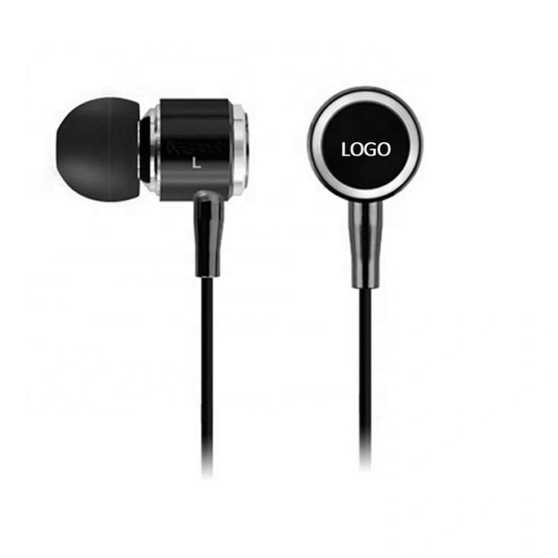 OEM logo brands dual mental headphone in-ear earphone 3.5mm wired stereo mini earphone with mic