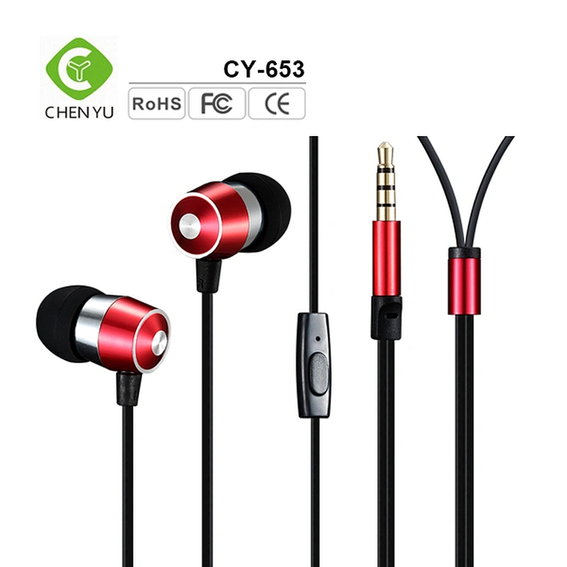 factory price noise isolating metal earphones wired headphone for cell phone and tablets