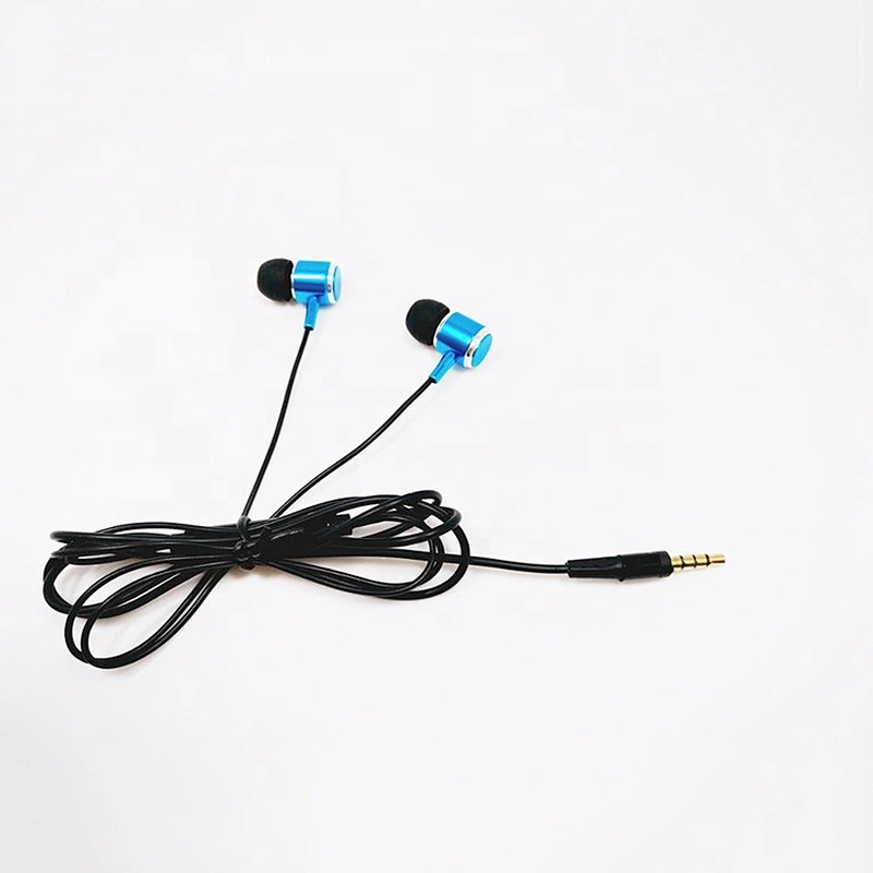 OEM logo brands dual mental headphone in-ear earphone 3.5mm wired stereo mini earphone with mic