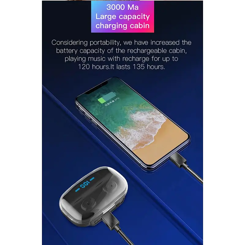 Logo branded fashion earbuds TWS Wireless Earbuds Headphones With Charging Power Bank For iPhone Android