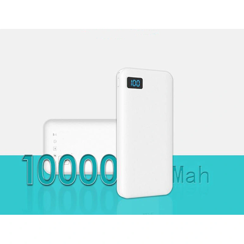 Fast charger 2 usb 10000mah power banks portable powerbank with flashlight