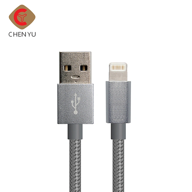 1m Colorful nylon braided smart mobile phone 8PIN usb charging cable