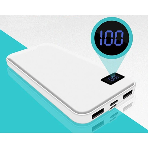 Fast charger 2 usb 10000mah power banks portable powerbank with flashlight