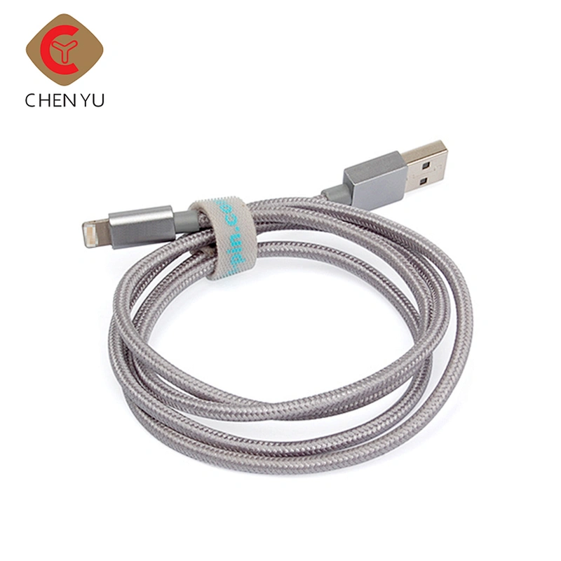 1m Colorful nylon braided smart mobile phone 8PIN usb charging cable