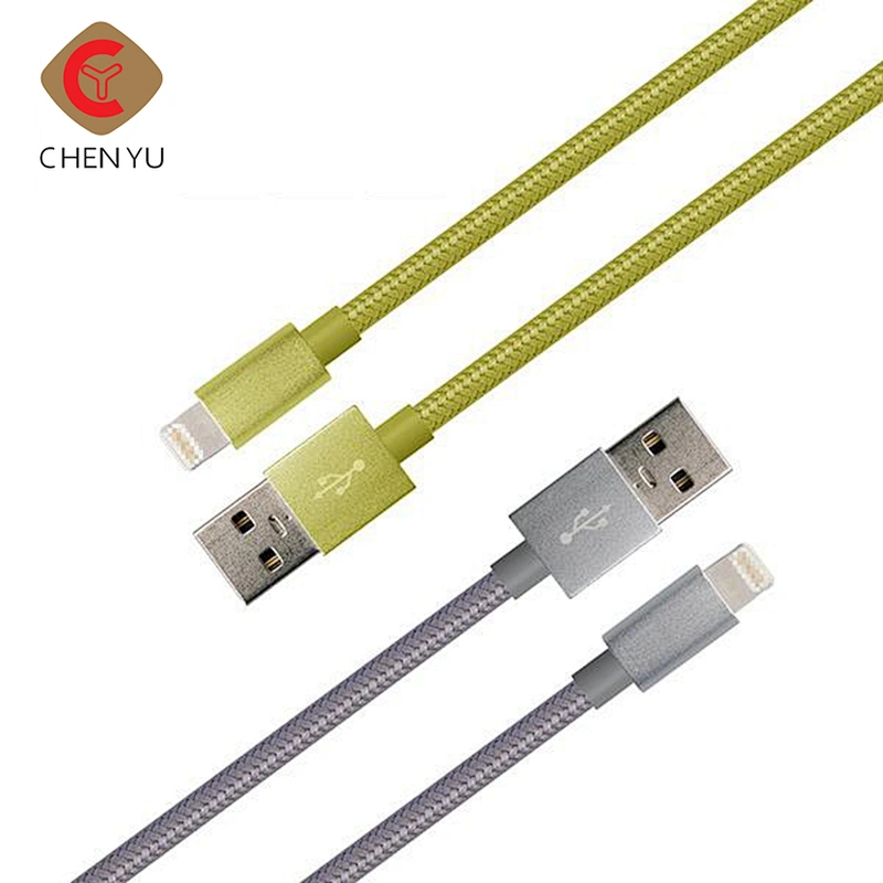 1m Colorful nylon braided smart mobile phone 8PIN usb charging cable