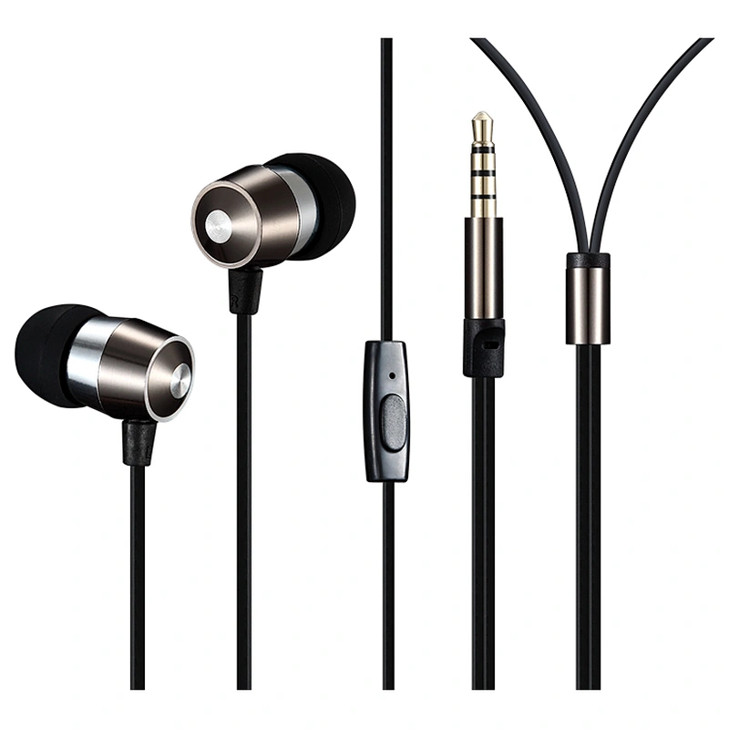 factory price noise isolating metal earphones wired headphone for cell phone and tablets