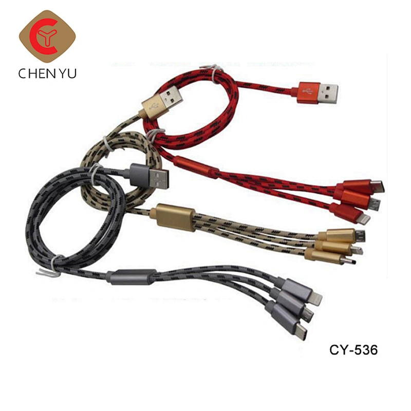 Competitive price nylon braided 3 in 1 fast charging data usb cable